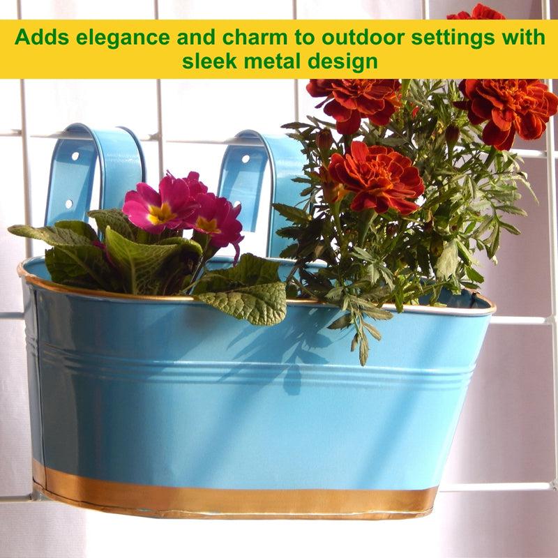 Buy Norva Hanging Planter (Blue) - Set Of Six Pots & Planters from Vaaree