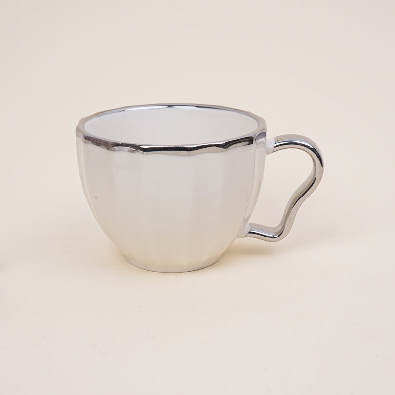 Buy Atte White Cup & Saucer (200 ML) - Twelve Piece Set Mug from Vaaree