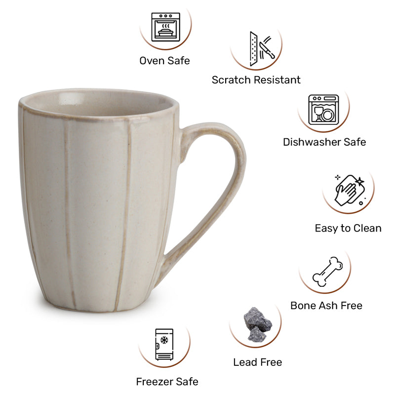 Buy Ciro Ceramic Mug (Chrome White) - 300 ML Mug & Tea Cup from Vaaree