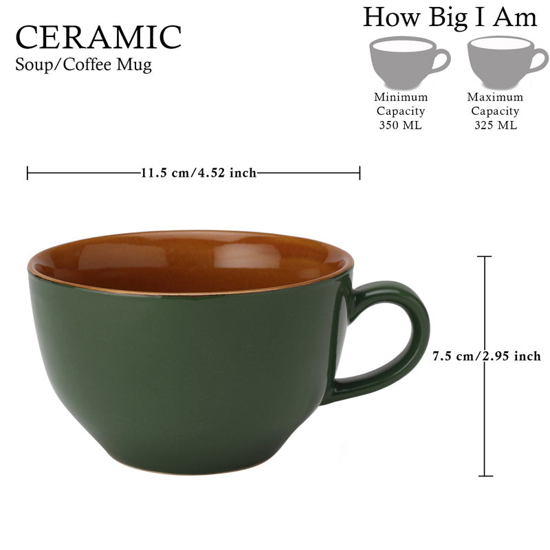 Buy Ruby Ceramic Mug (Green) - 350 ML Mug & Tea Cup from Vaaree