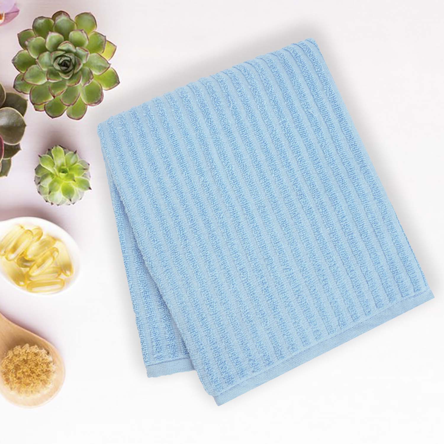 Buy Micro Cotton LuxeDry Striped Bath Towel - Blue Bath Towels from Vaaree