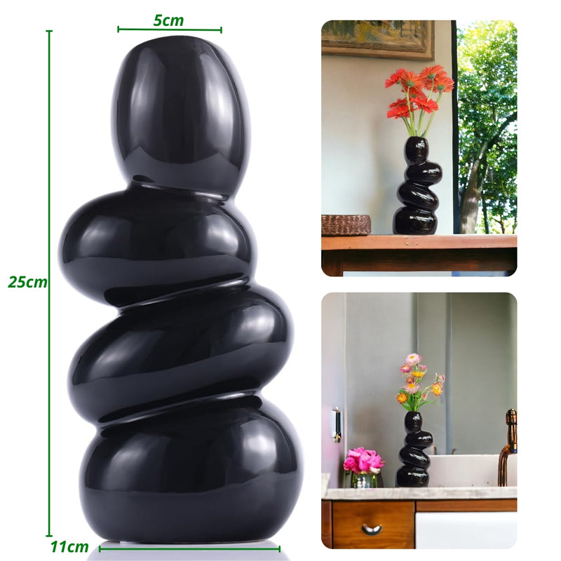 Buy Pebble Play Vase - Black Pots & Planters from Vaaree