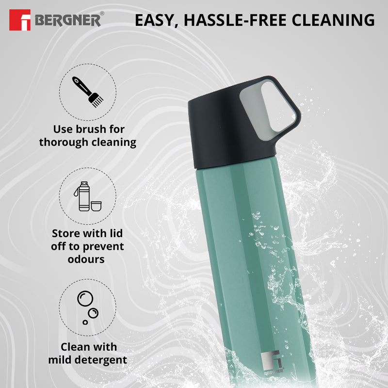 Flask - Bergner Walking Thermosteel Hot and Cold Flask (Green) - 500 ML