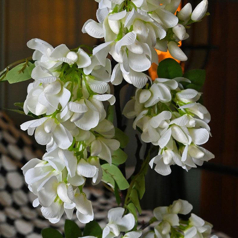 Buy Faux Bristly Locust Flower Stick - White Artificial Flowers from Vaaree