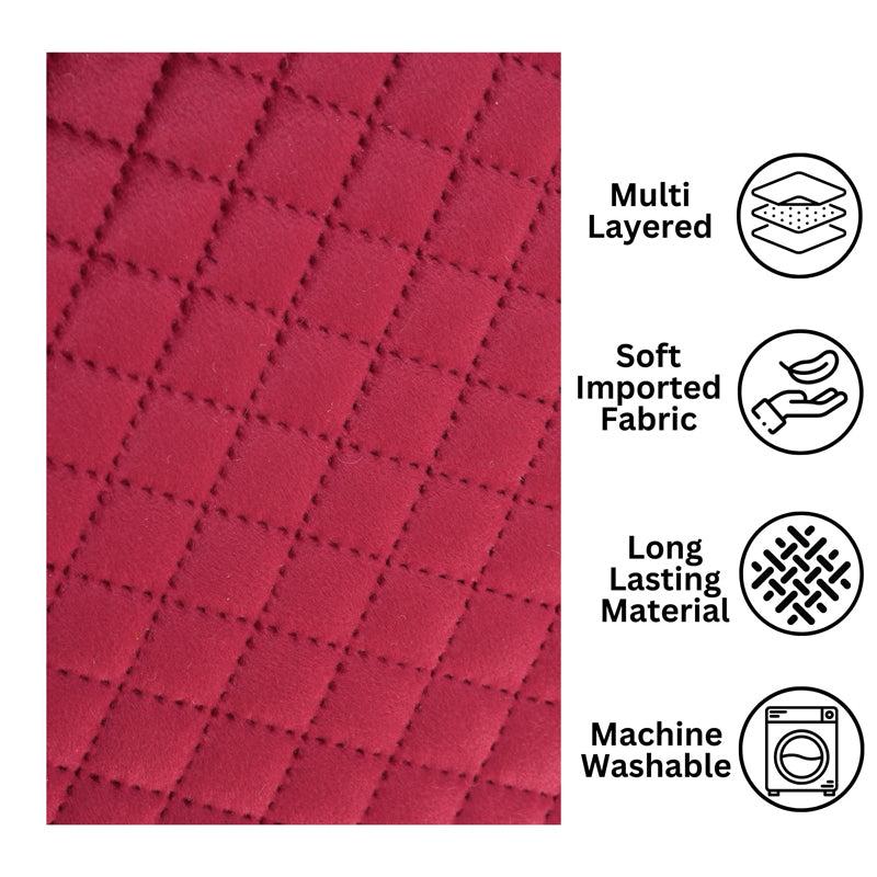 Buy Osric Velvet Quilted Placemat (Red) - Set Of Six Table Mats from Vaaree