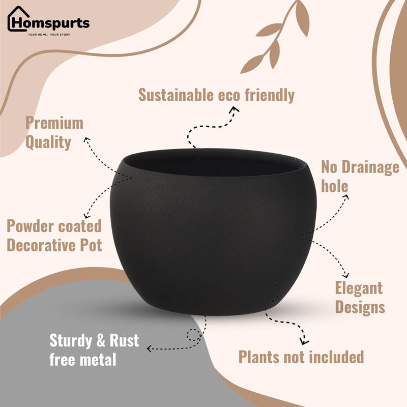 Buy Alisha Handcrafted Matte Planter (Black) - Set Of Three Pots & Planters from Vaaree