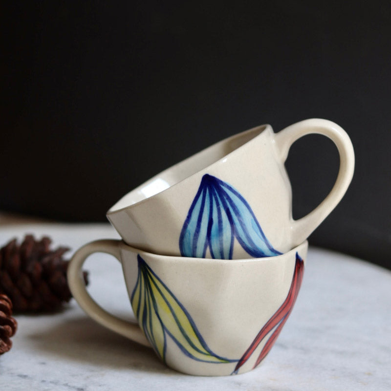 Buy Kina Ceramic Cup (200 ML) - Set of Two Mug & Tea Cup from Vaaree