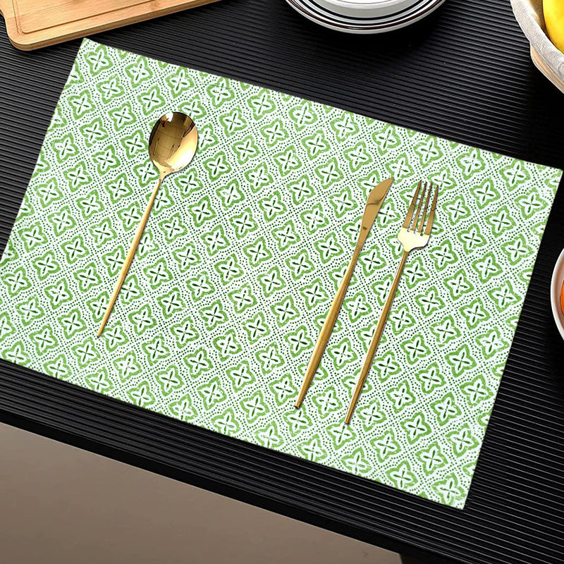 Kitchen Set - Glama Green Runner & Placemat - Nine Piece Set