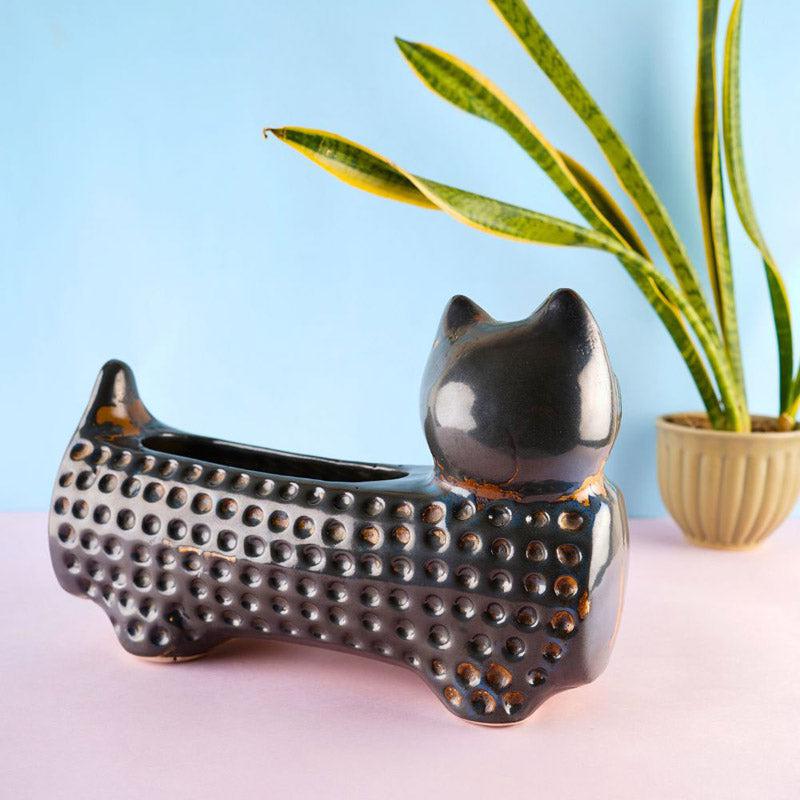 Buy Catto Pose Planter - Blue Pots & Planters from Vaaree