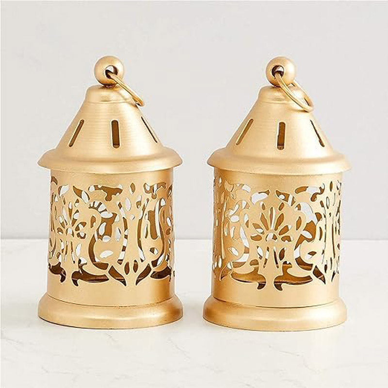 Buy Mandir Lantern Tealight Candle Holder - Set Of Two Candle Holders from Vaaree