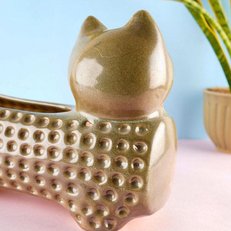 Buy Catto Pose Planter - Gold Pots & Planters from Vaaree