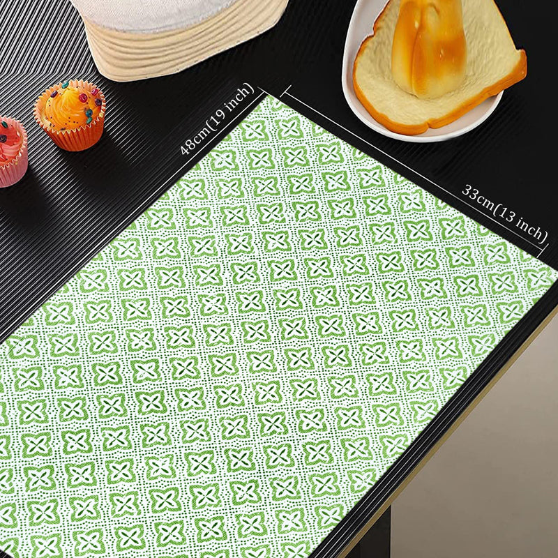 Kitchen Set - Glama Green Runner & Placemat - Seven Piece Set