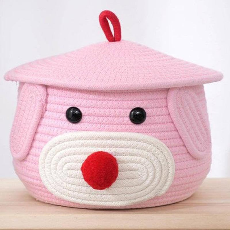 Storage Basket - Doggo Dude Kids Rope Basket - Pink