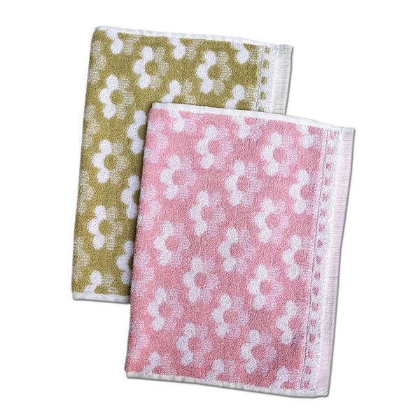 Buy Macca Hand Towel (Pink & Green) - Set Of Two Hand & Face Towels from Vaaree