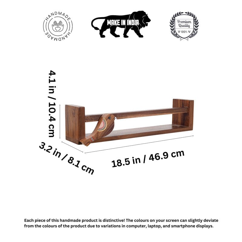 Buy Teak Wall Shelf - Set Of Two Shelves from Vaaree