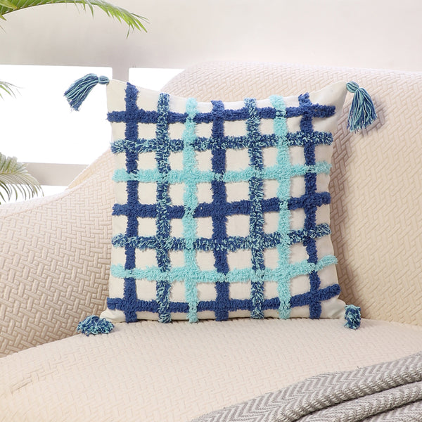 Buy Grid Sea Tufted Cushion Cover Cushion Covers from Vaaree