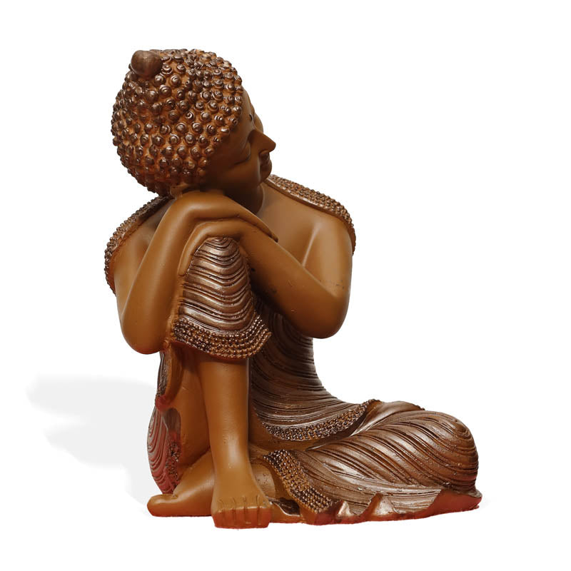 Buy Zen Resting Buddha Showpiece - Brown Showpieces from Vaaree