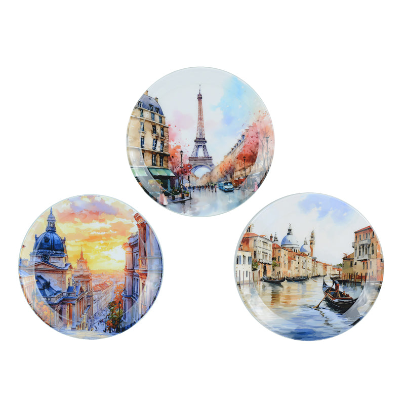 Buy City Magma Wall Plate - Set Of Three Wall Plates from Vaaree