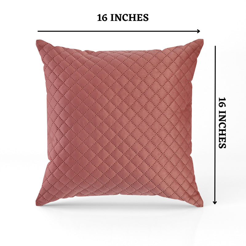 Buy Orson Quilted Velvet Cushion Cover (Pink) - Set Of Five Cushion Cover Sets from Vaaree