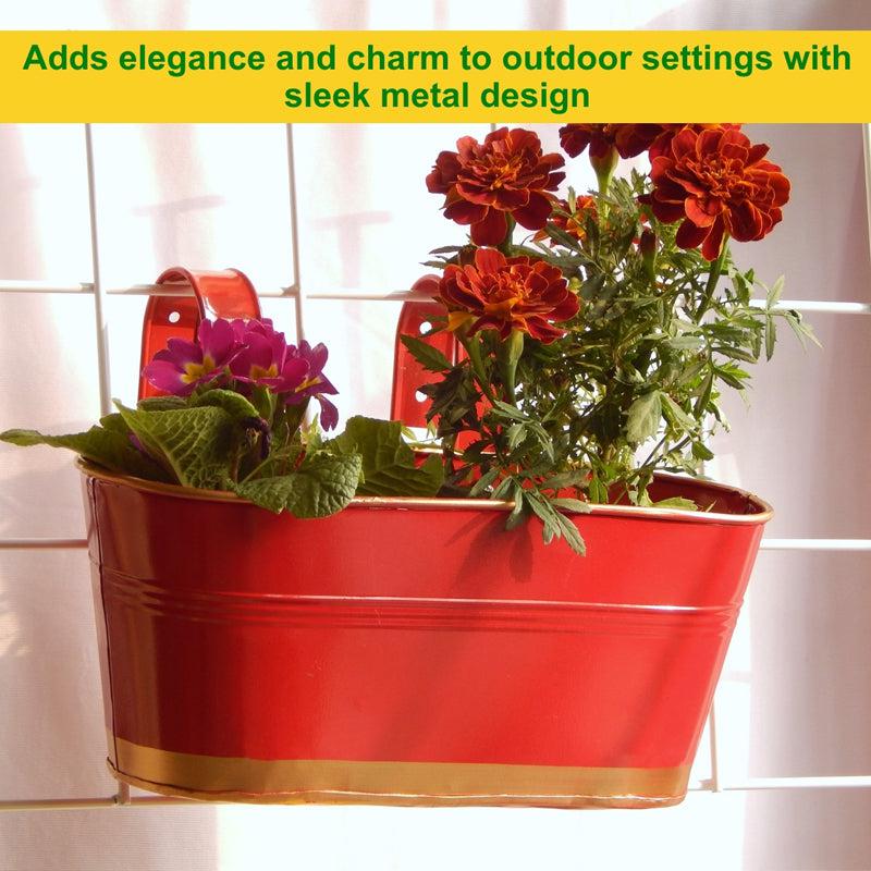 Buy Norva Hanging Planter (Red) - Set Of Six Pots & Planters from Vaaree