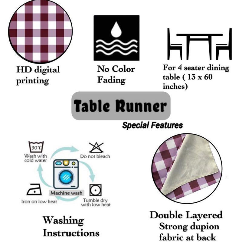 Table Runner - Mabel Checkered Table Runner - Purple