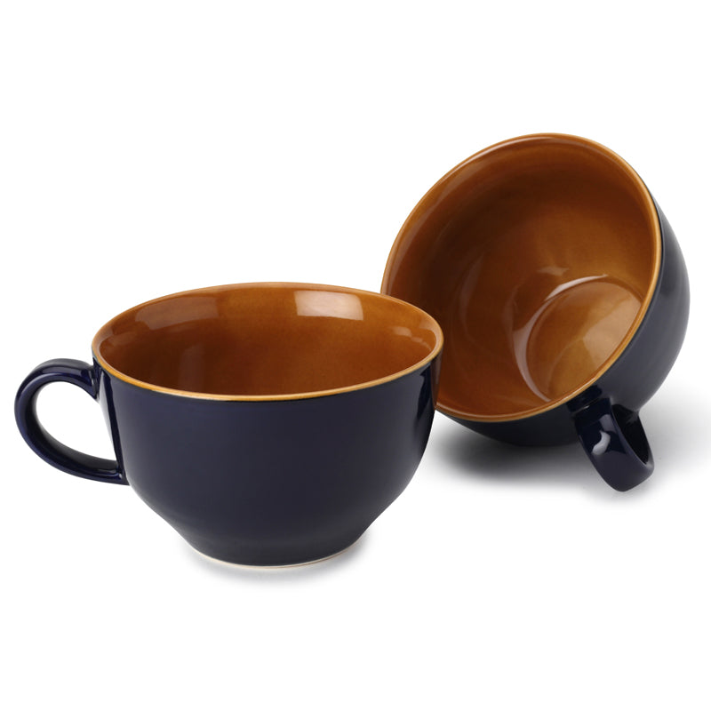 Buy Ruby Royal Blue Ceramic Mug (350 ML) - Set Of Two Mug & Tea Cup from Vaaree