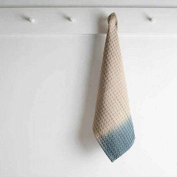 Buy Ninon Dipdye Textured Waffle Hand Towel (Beige & Ash) - Set Of Two Hand & Face Towels from Vaaree