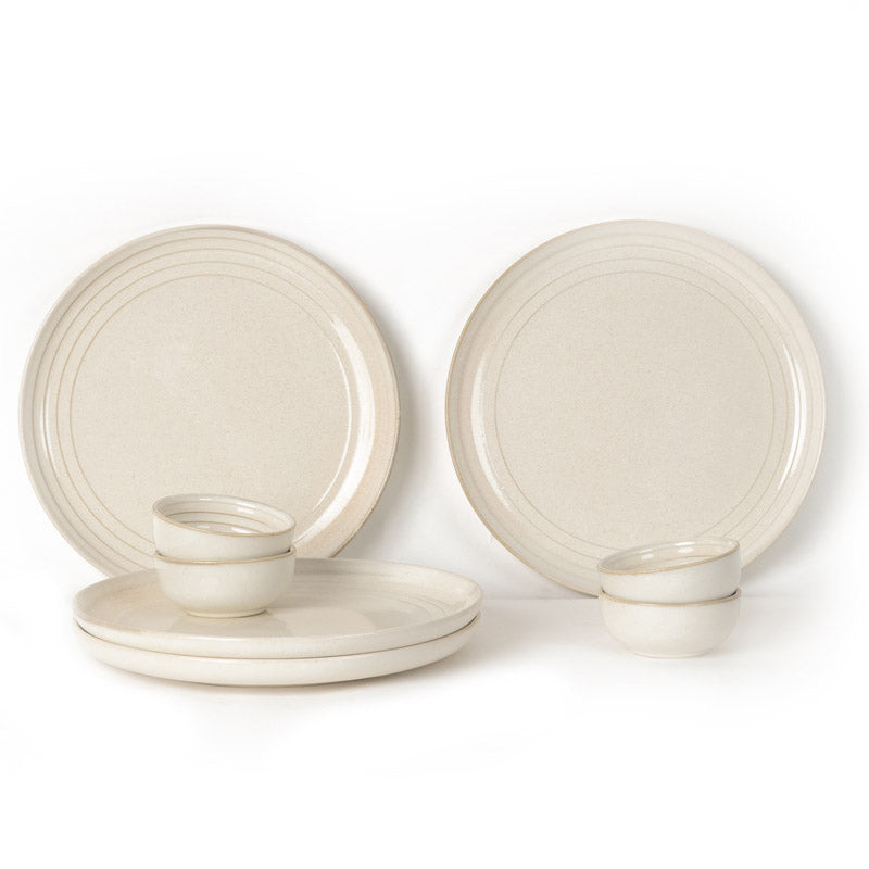 Buy Estia Dinner Set (Spanish White) - Eight Piece Set Dinner Set from Vaaree