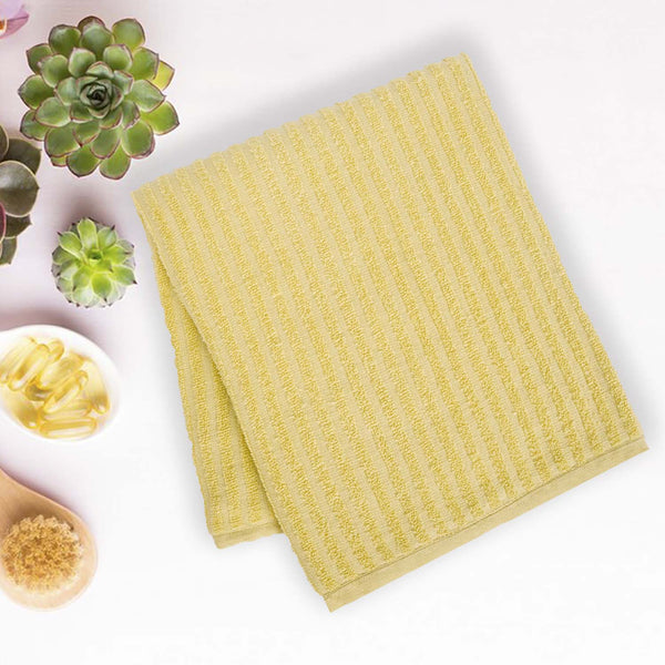 Buy Micro Cotton LuxeDry Striped Bath Towel - Yellow Bath Towels from Vaaree