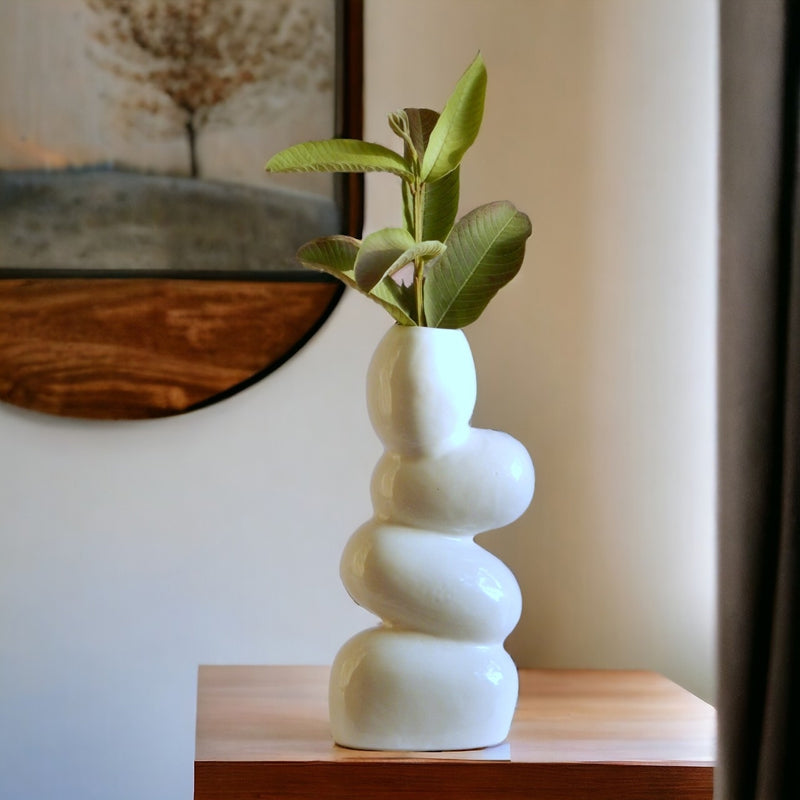 Buy Pebble Play Vase - White Pots & Planters from Vaaree