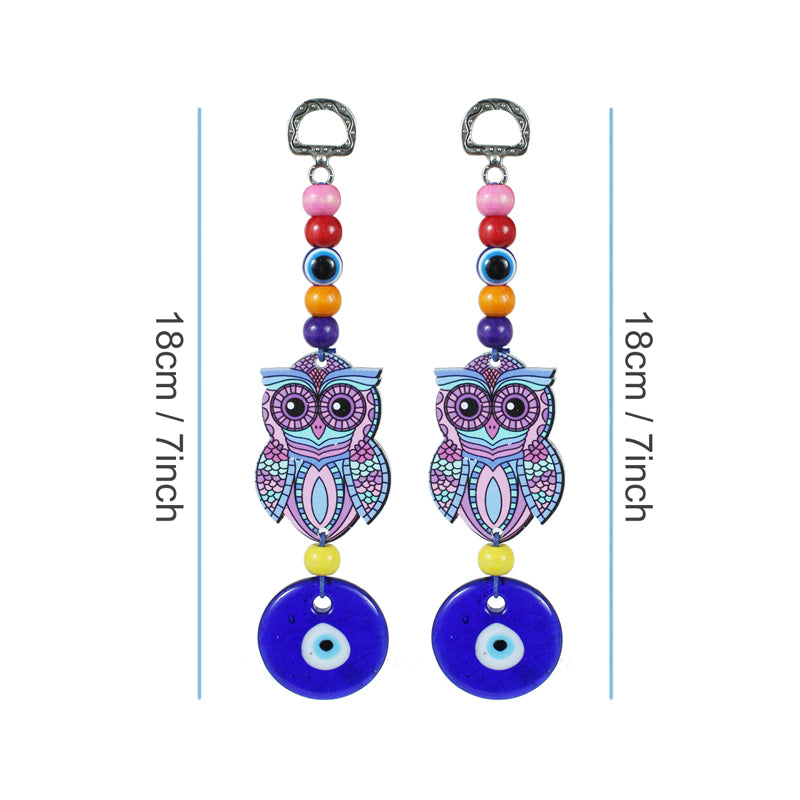 Wall Accents - Boheme Owl Evil Eye Wall Hanging - Set Of Two