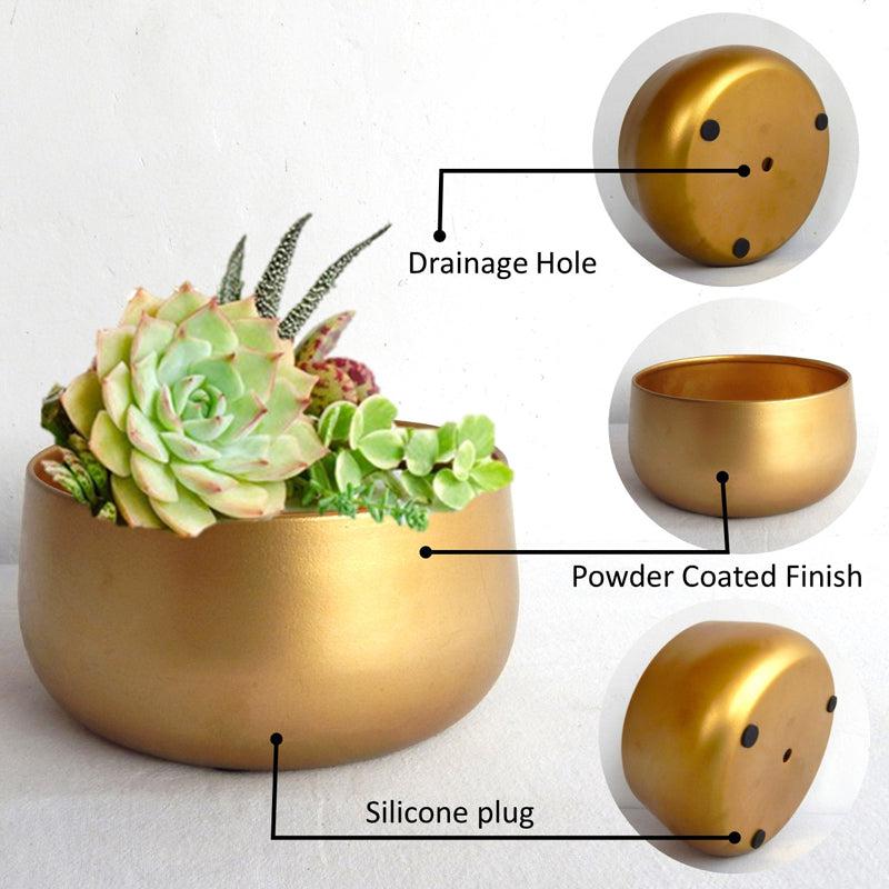 Buy Sylvie Metal Planter - Gold Pots & Planters from Vaaree