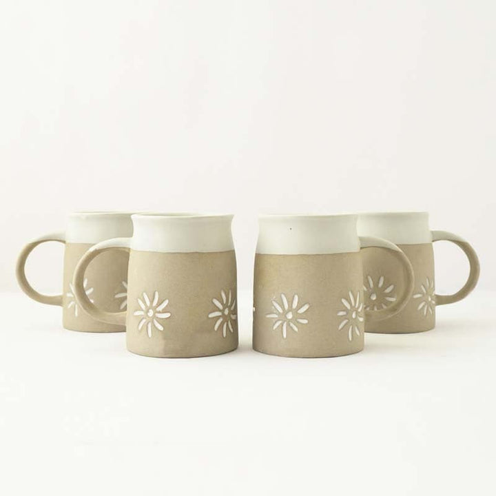 Buy Floral Dip Ceramic Mug (300 ML) - Set of Four at Vaaree online | Beautiful Mug & Tea Cup to choose from