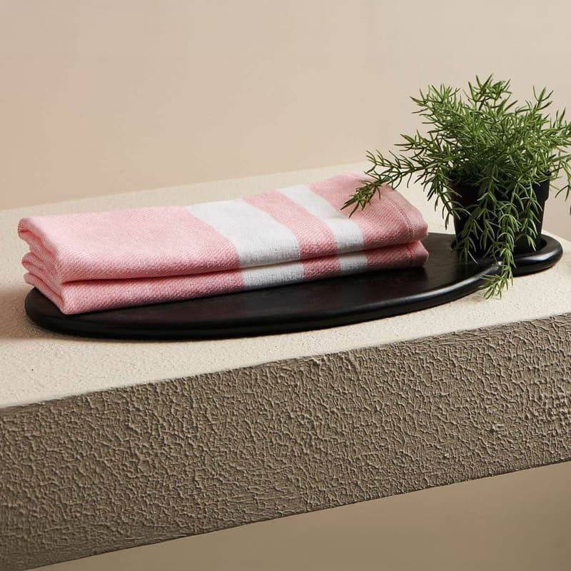 Buy Nash Cotton Terry Hand Towel (Pink) - Set Of Two Hand & Face Towels from Vaaree