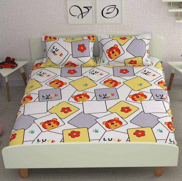 Buy Teddy Cards Printed Bedsheet Bedsheets from Vaaree