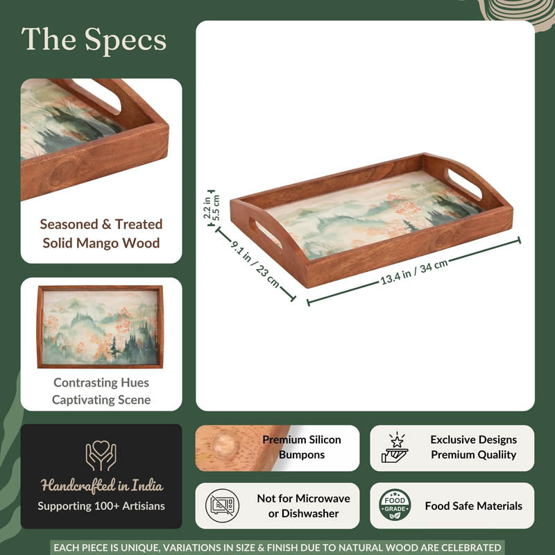 Buy Blossom Light Walnut Serving Tray Serving Tray from Vaaree