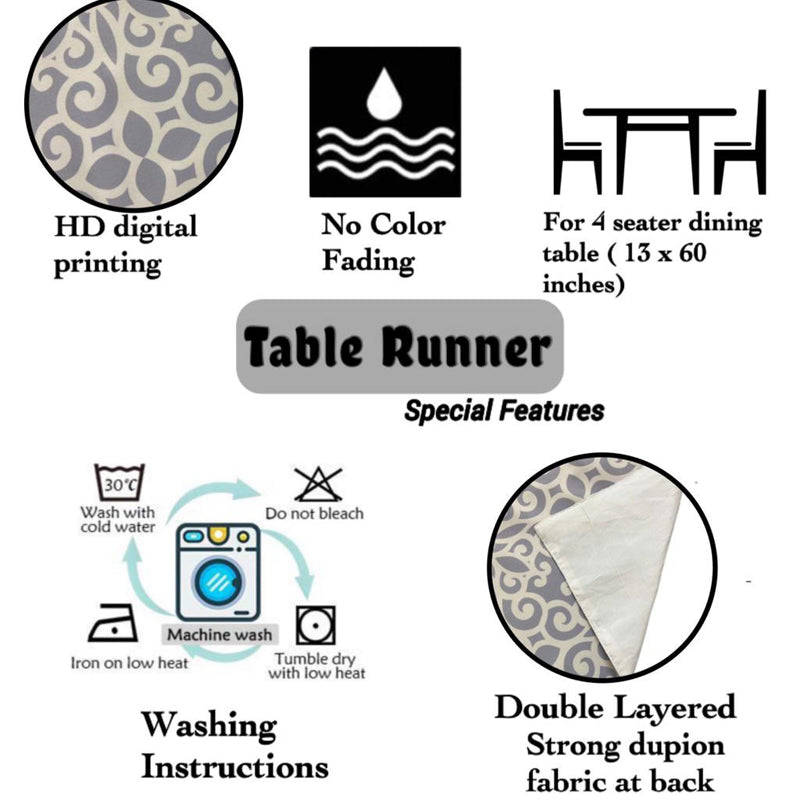 Buy Ekat Table Runner - Grey Table Runner from Vaaree