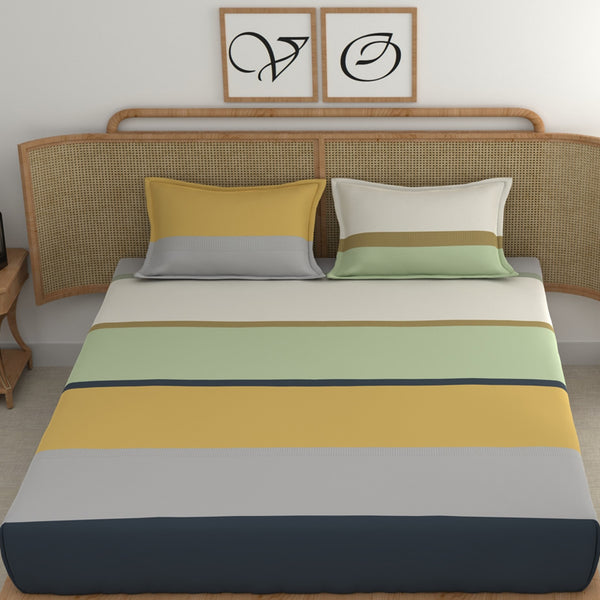 Buy Colorblocked Band Bedsheet Bedsheets from Vaaree