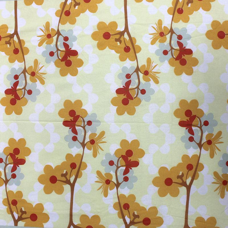 Bedsheets - Warhi Floral Bedsheet - Yellow