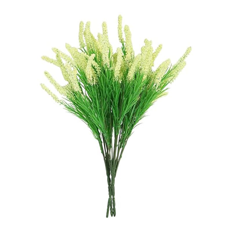 Artificial Flowers - Faux Hogla Bunch (Light Yellow) - Set Of Three