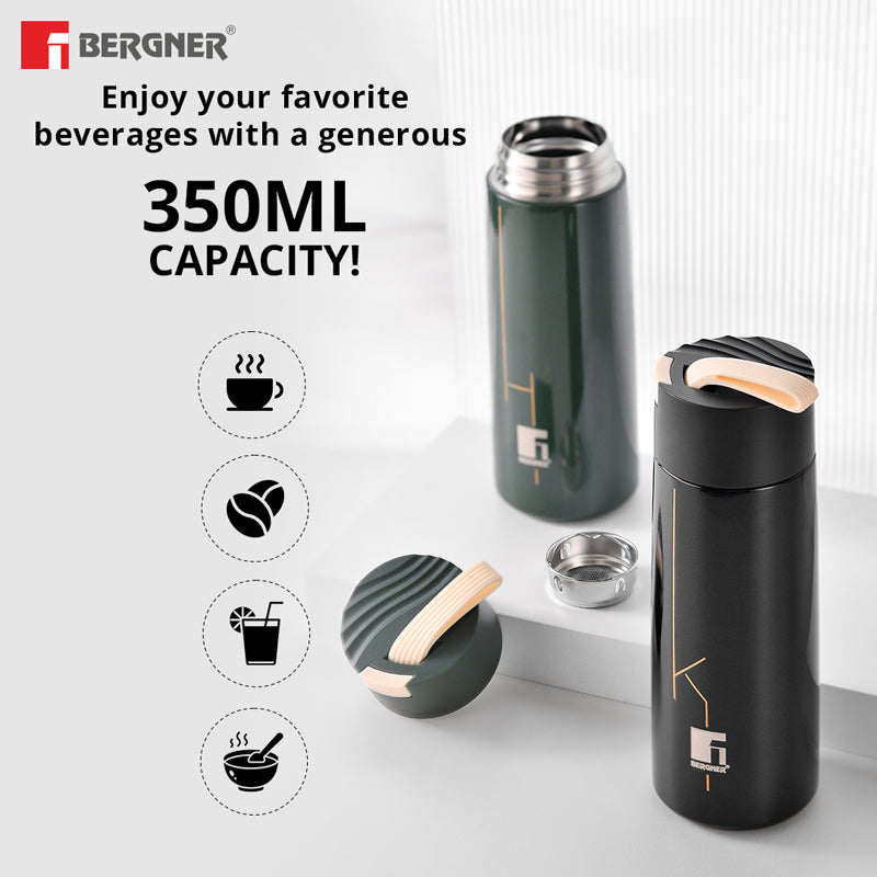 Buy Bergner Walking Thermosteel Hot and Cold Flask (Green) -350 ML Flask from Vaaree