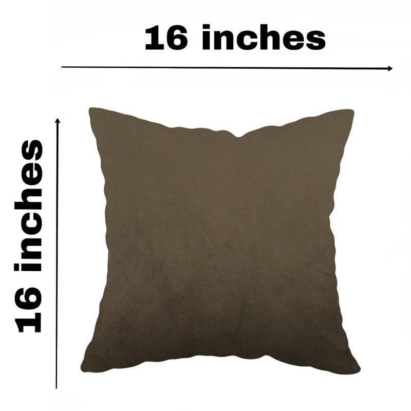 Buy Vintara Velvet Cushion Cover (Brown) - Set Of Five Cushion Cover Sets from Vaaree