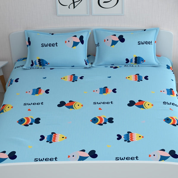 Buy Fishes Around Printed Bedsheet Bedsheets from Vaaree