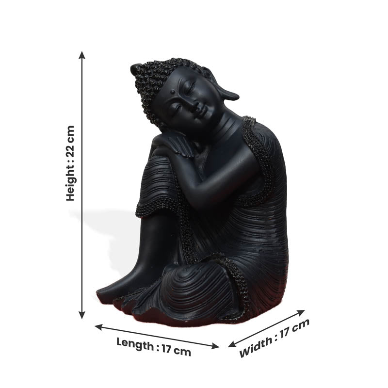 Buy Zen Resting Buddha Showpiece - Black Showpieces from Vaaree