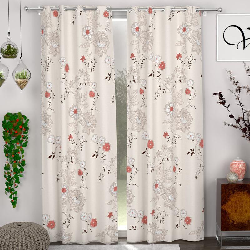 Buy Floral Fusion Printed Curtain - Set Of Two Curtains from Vaaree