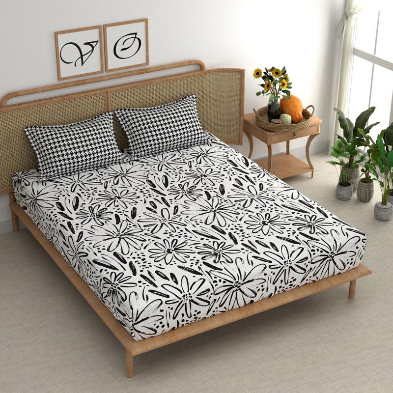 Buy Illustration Bloom Printed Bedsheet Bedsheets from Vaaree