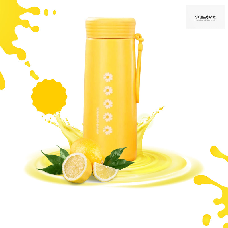 Bottle - Flora Hydra Water Bottle (400 ML) - Yellow