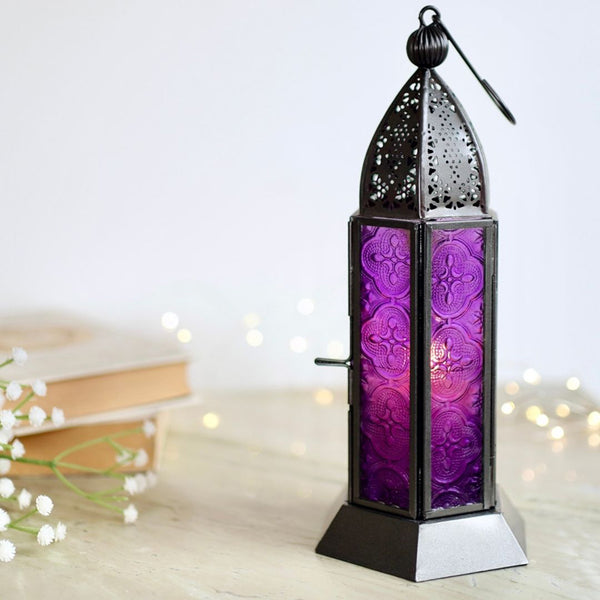 Buy Inthiya Lantern Tealight Candle Holder - Purple Tea Light Candle Holders from Vaaree