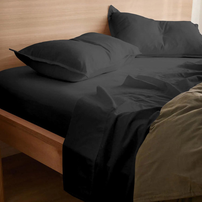 Buy Sofia Egyptian Cotton Solid Bedsheet - Dark Grey Bedsheets from Vaaree