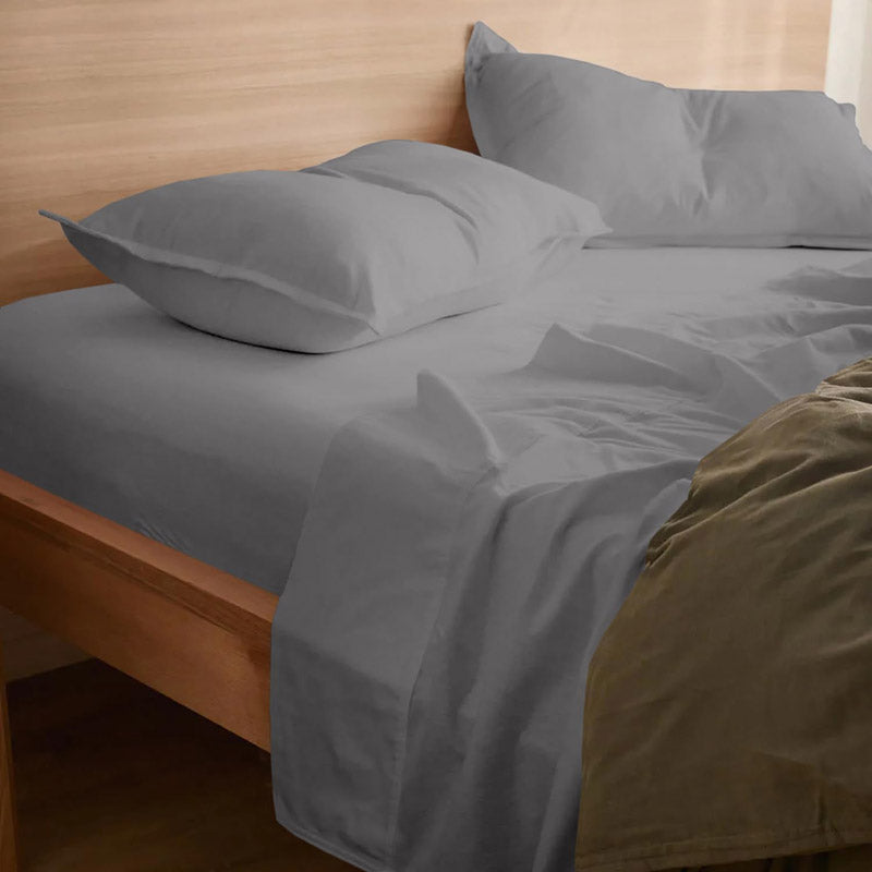 Buy Sofia Egyptian Cotton Solid Bedsheet - Light Grey Bedsheets from Vaaree